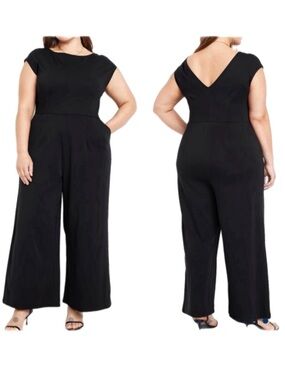 Ponte-Knit Jumpsuit by Old Navy in Plus Size 3X Black Jack NWOT SOLD OUT ONLINE